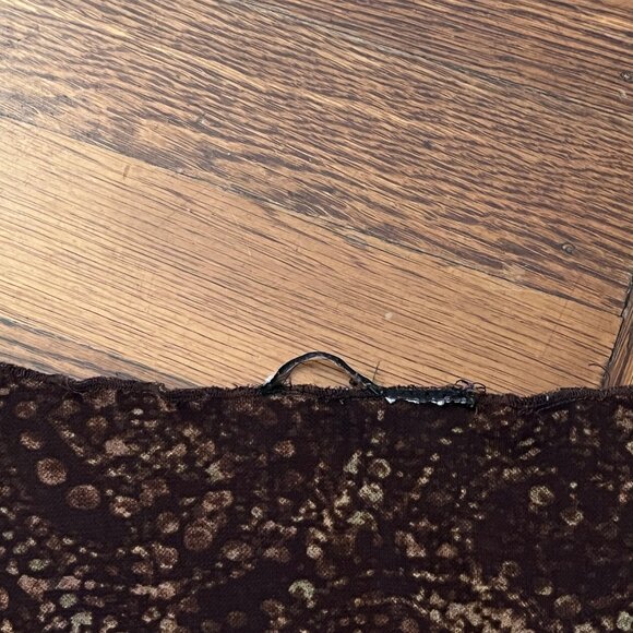 Cute Vintage (90s) Empire-Waist Short-Sleeve Brown Paysley-ish Dress - 8-10-S/M - Picture 6 of 7